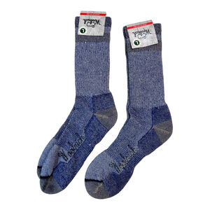 2 Pairs- WOOLRICH Unisex 79% Merino Wool Socks Blue Grey Taupe Size Large